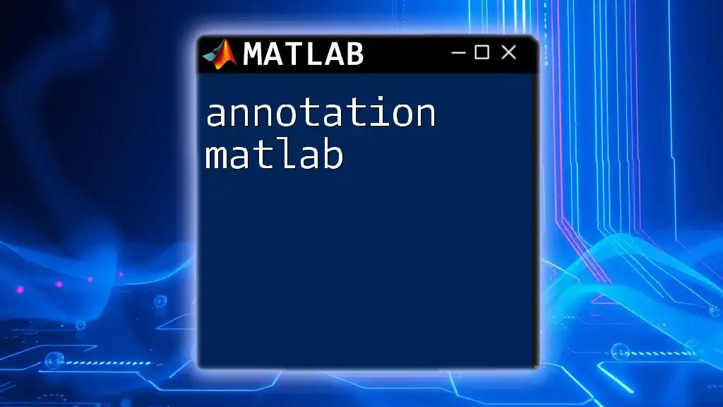 Mastering Annotation Matlab: Quick and Easy Guide