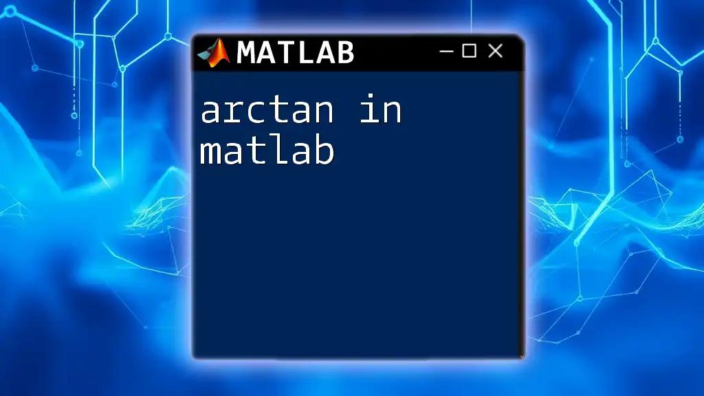 Mastering Arctan in Matlab: A Quick Guide