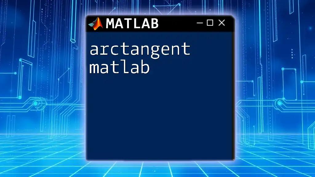 Mastering Arctangent in Matlab: A Quick Guide