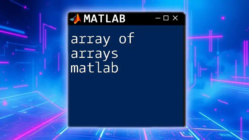 Array of Arrays Matlab: A Quick Guide to Mastery