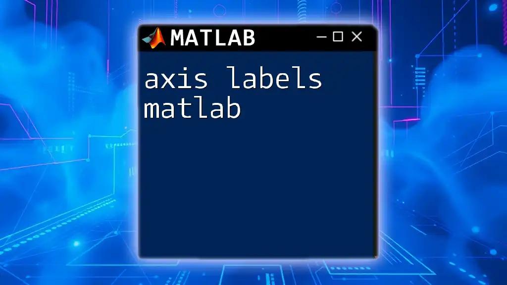 Axis Labels in Matlab: A Quick Guide