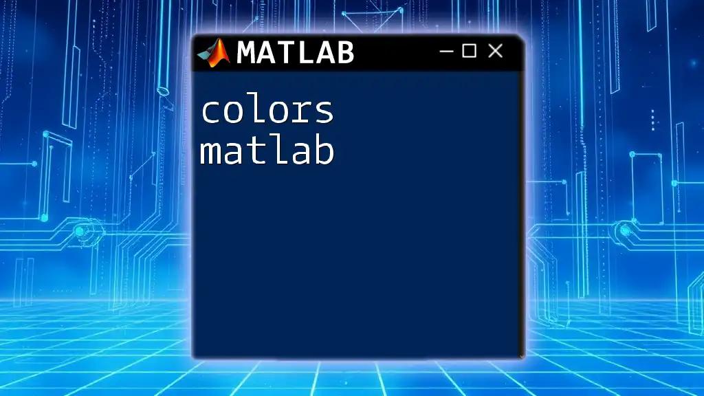 Colors in Matlab: A Quick Guide to Visualization