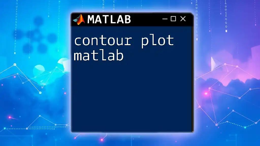 Contour Plot Matlab: A Quick Guide to Visualizing Data