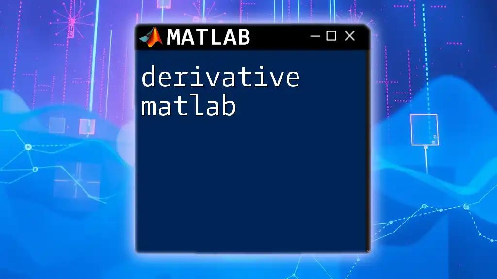 Mastering Derivative Matlab Commands Made Easy