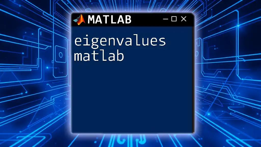 Mastering Eigenvalues in Matlab: A Quick Guide