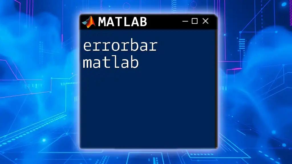 Mastering Errorbar MATLAB for Precise Data Visualization