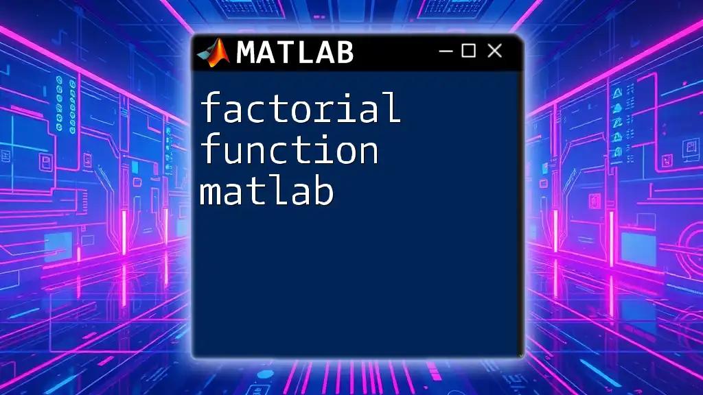 Factorial Function Matlab: A Quick Guide to Mastery