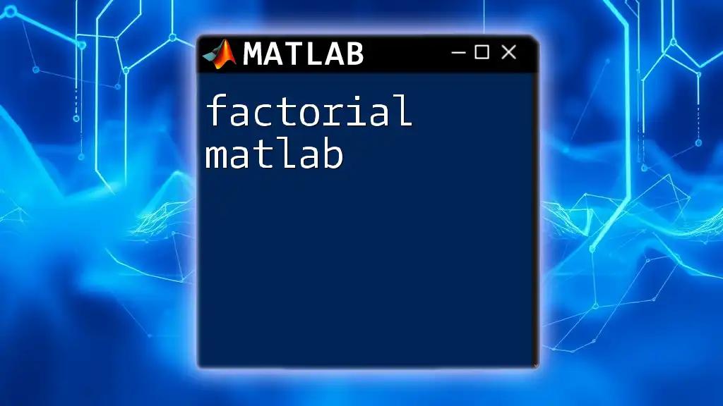 Factorial Matlab: Mastering This Key Command Effortlessly