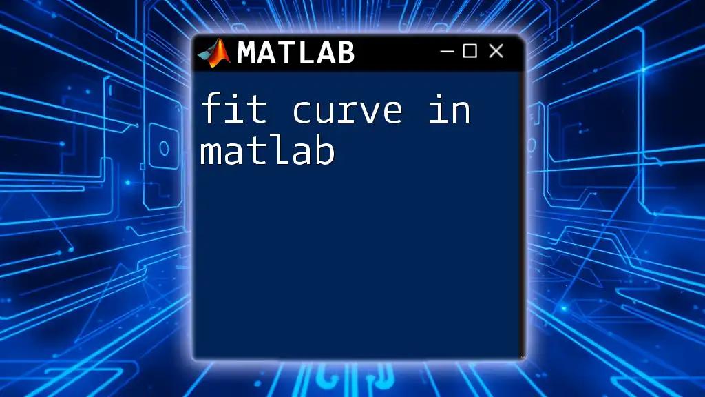 Fit Curve in Matlab: A Quick Guide to Mastery