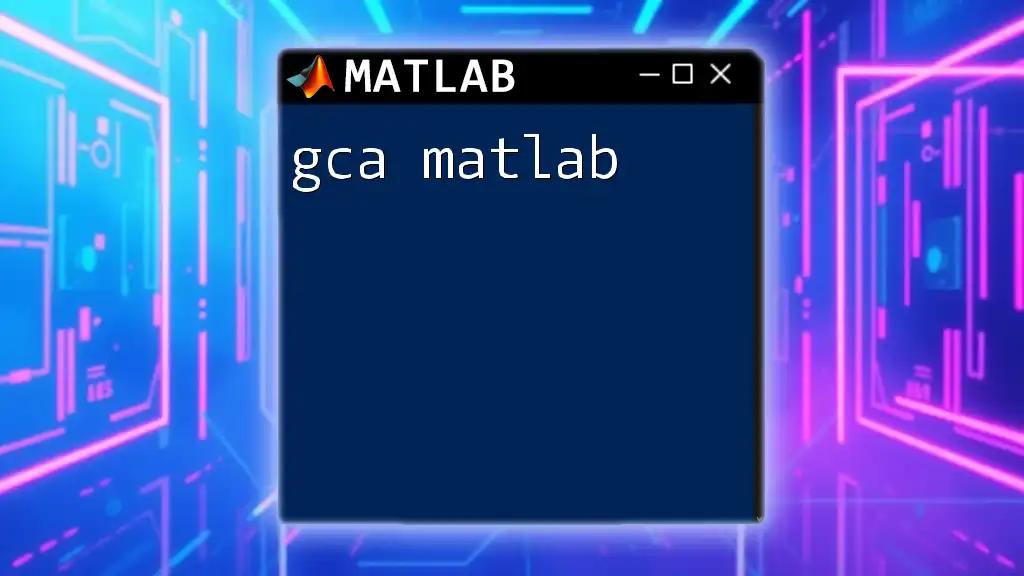 Mastering gca in Matlab: A Quick How-To Guide