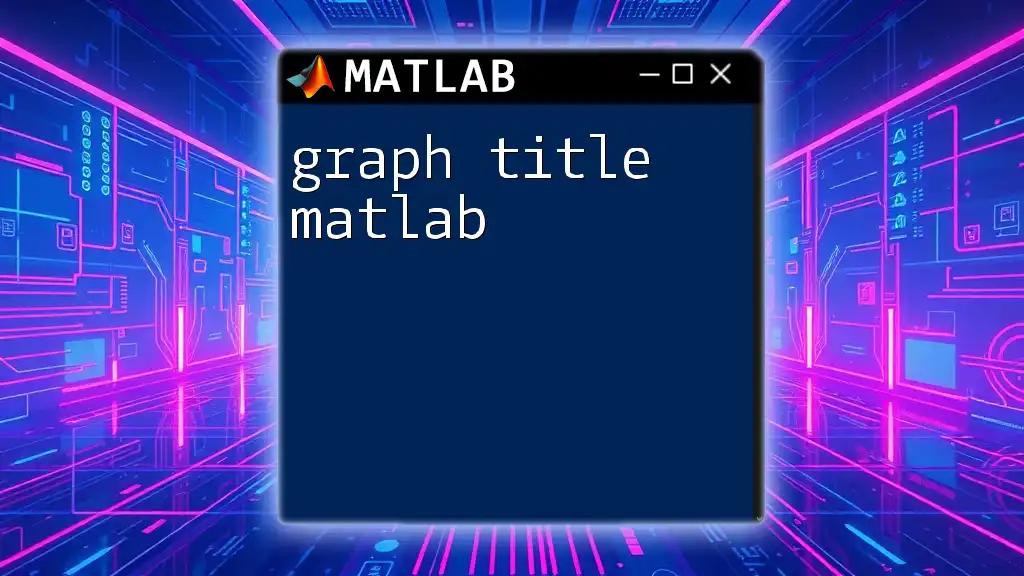 Graph Title in Matlab: Crafting Perfect Visuals