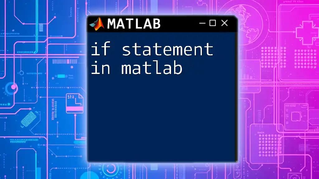 Mastering the If Statement in Matlab: A Quick Guide