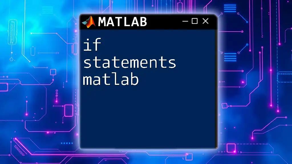 If Statements in Matlab: A Quick Guide for Beginners