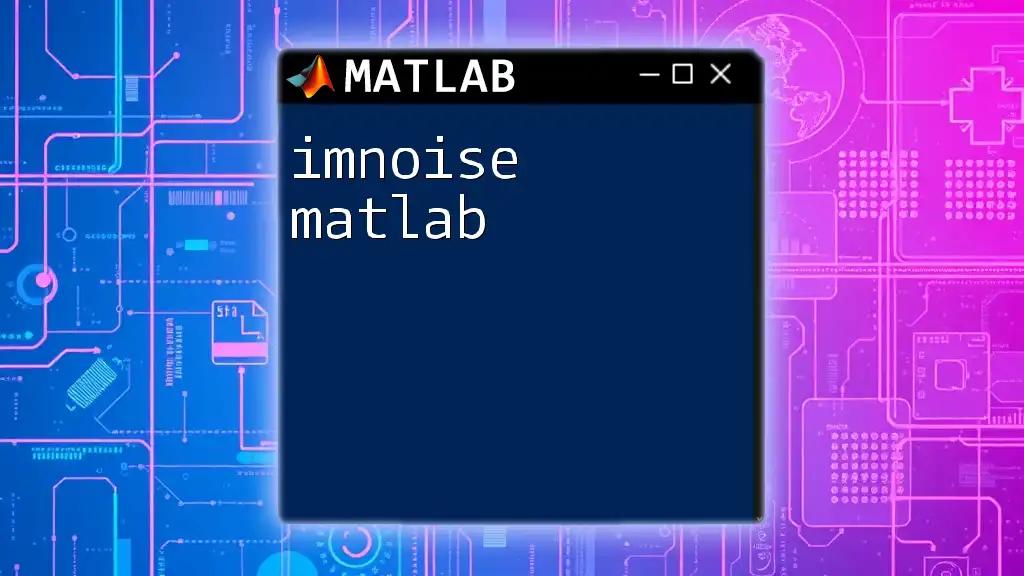 imnoise Matlab: Add Noise to Images with Ease