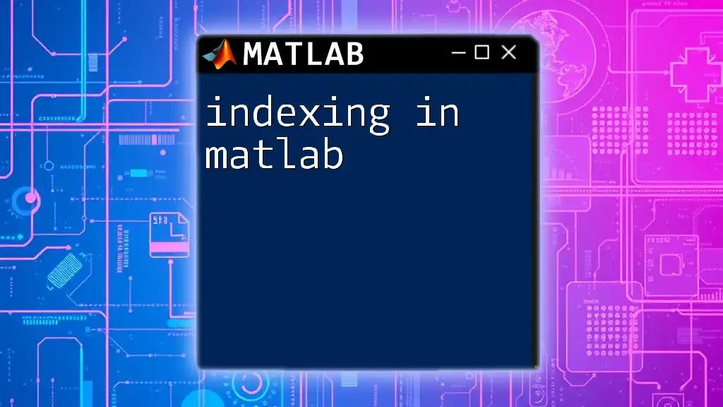 Mastering Indexing in Matlab: A Quick Guide