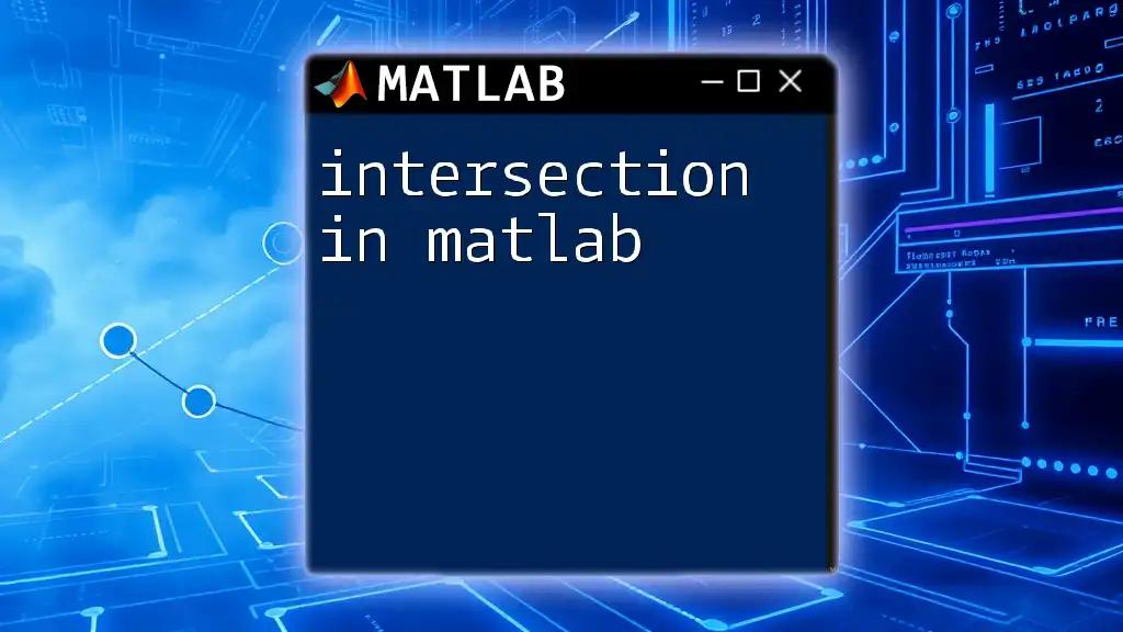 Mastering Intersection in Matlab: A Quick Guide