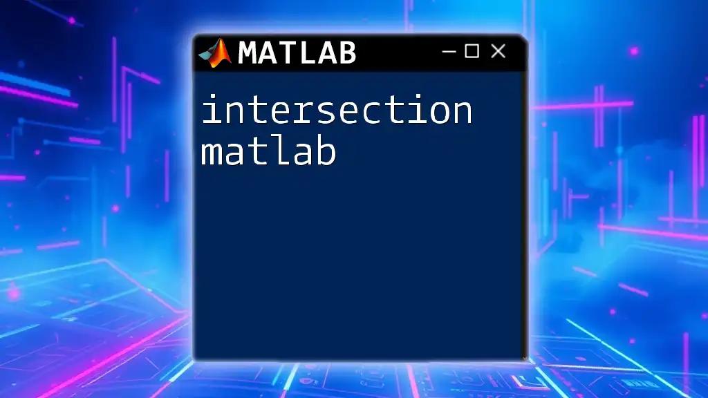 Mastering Intersection in Matlab: A Simple Guide