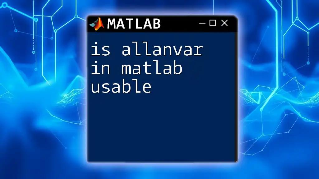 Is Allanvar in Matlab Usable? A Quick Guide