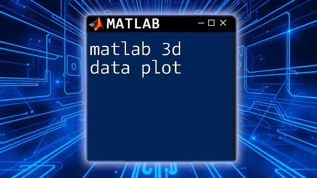 matlab 3D Data Plot: A Visual Guide to Your Data