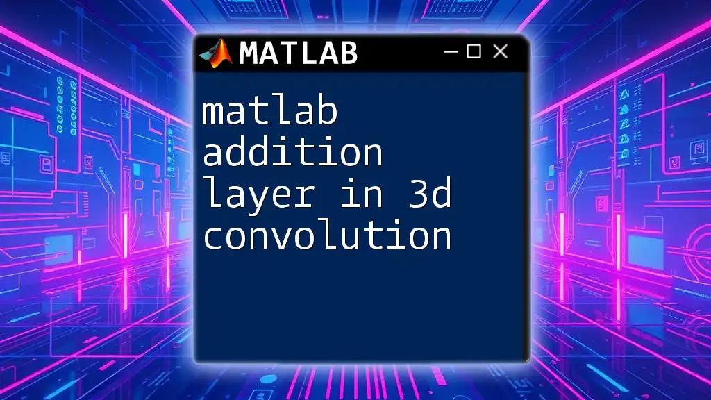 Matlab Addition Layer in 3D Convolution Explained