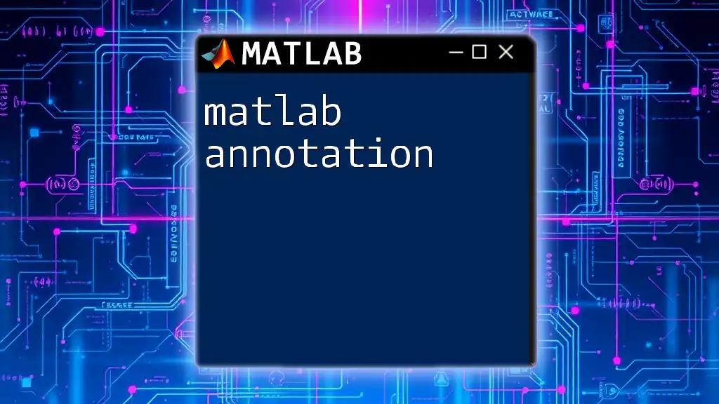 Mastering Matlab Annotation: Quick Tips and Tricks