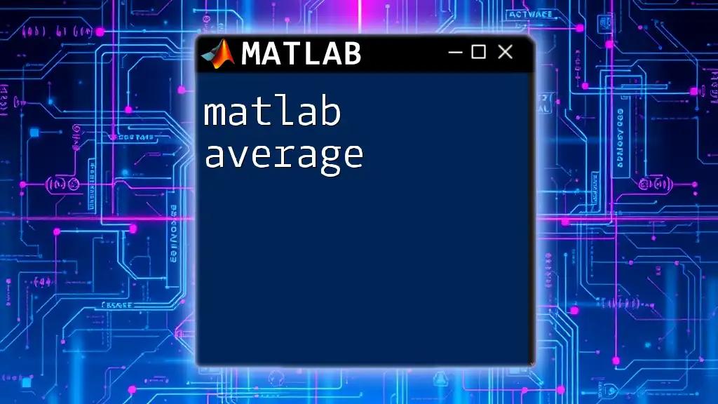 Mastering Matlab Average: Quick Guide to Success