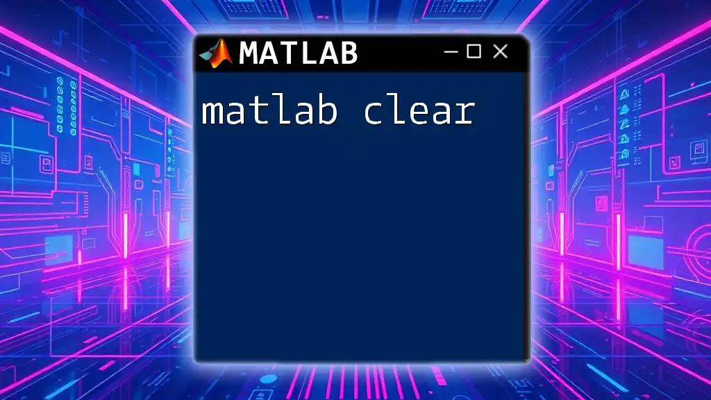 Mastering The Matlab Clear Command: A Quick Guide