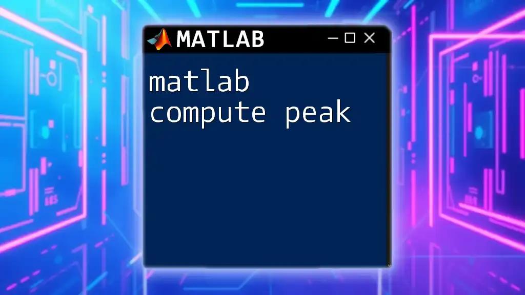 Matlab Compute Peak: A Quick Guide to Finding Peaks