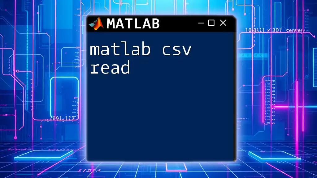 Mastering Matlab CSV Read: A Quick Guide