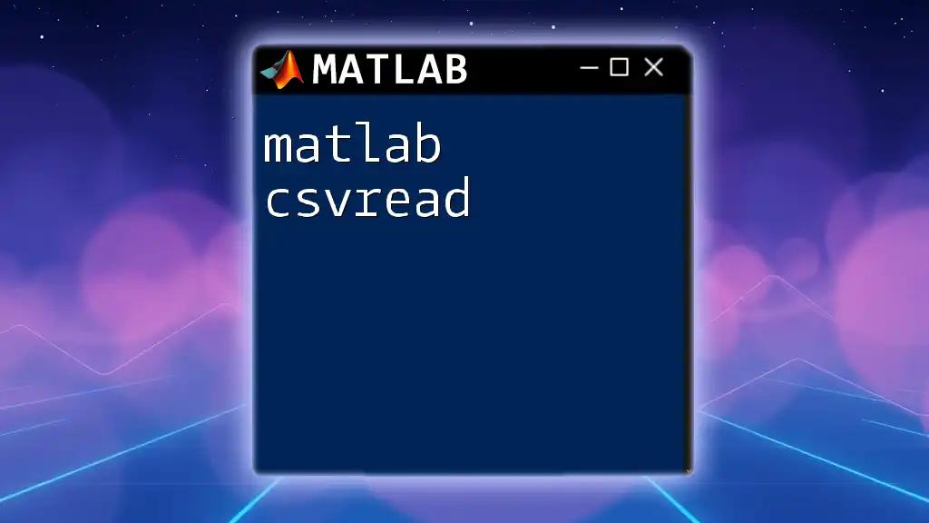 Mastering Matlab Csvread: A Quick How-To Guide