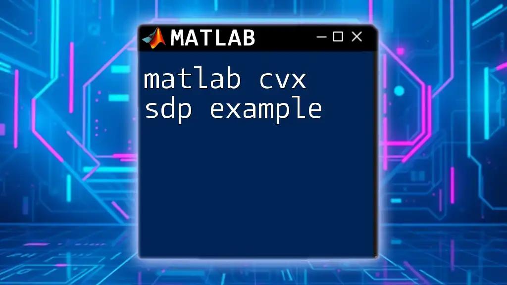 Mastering Matlab CVX SDP Example: A Quick Guide