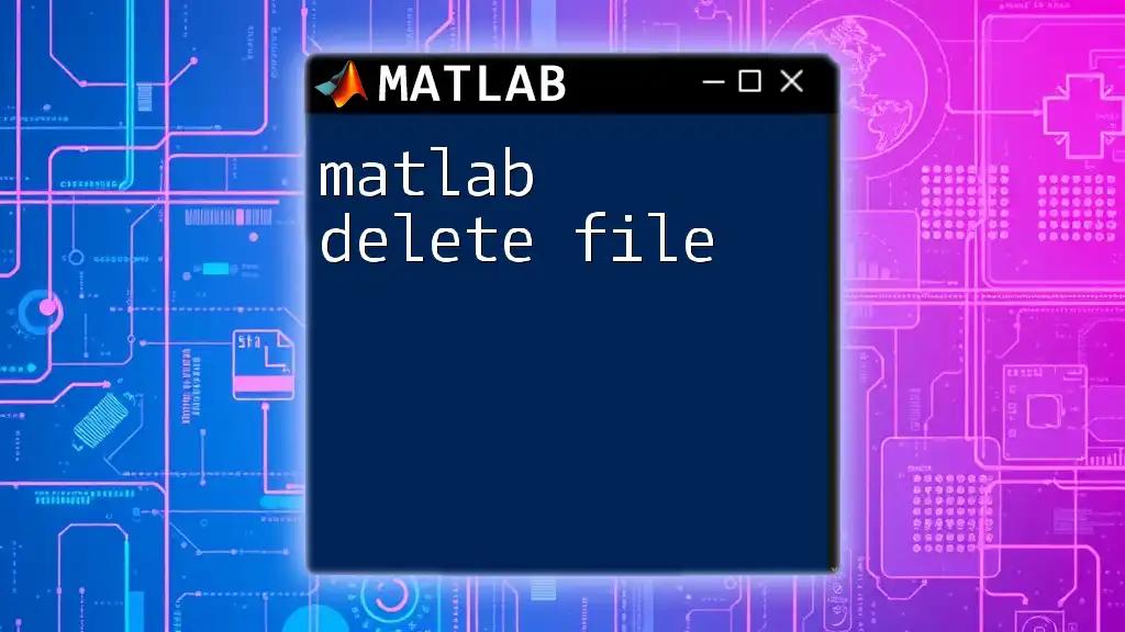 Matlab Delete File: A Quick Guide to File Removal