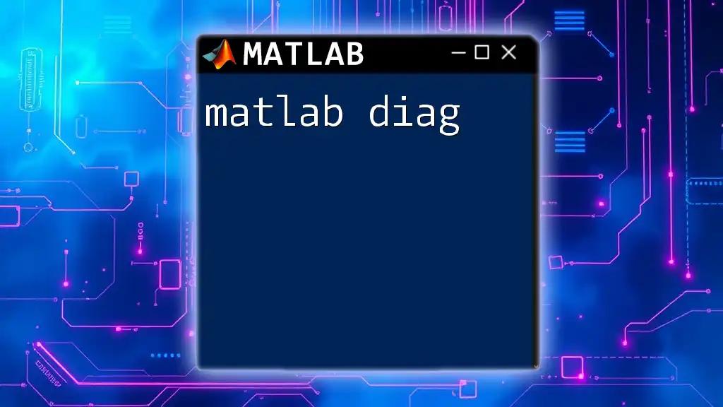 matlab Diag: Mastering Diagonal Matrices Effortlessly