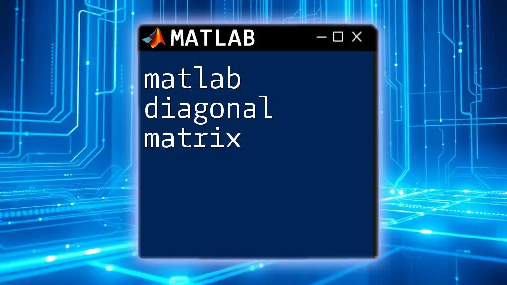 Mastering Matlab Diagonal Matrix Creation Quickly