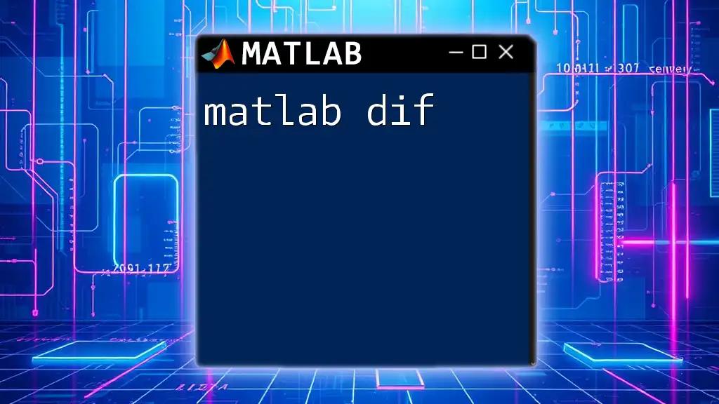 Understand matlab dif: A Quick Guide to Differencing