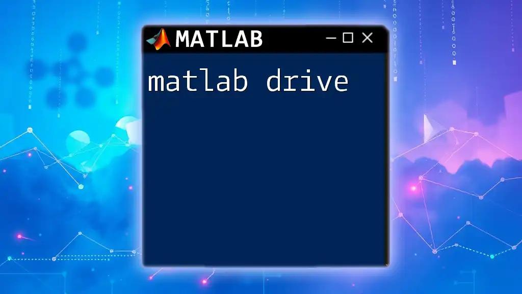 Mastering Matlab Drive: Your Quick Guide to Success