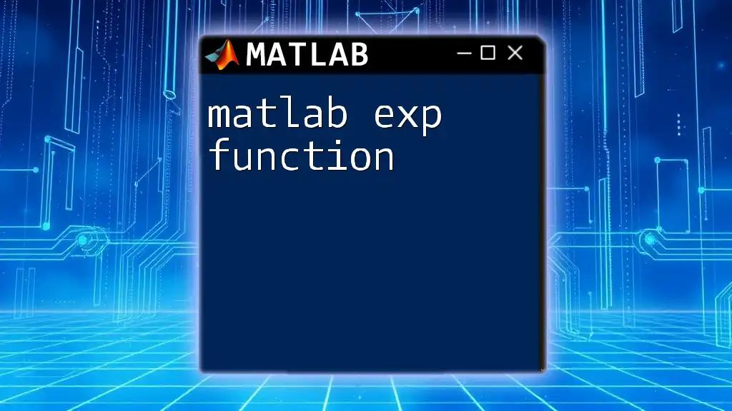 Mastering The Matlab Exp Function: A Quick Guide