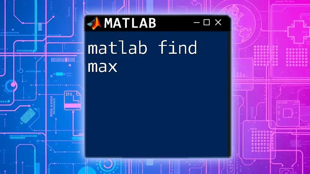 Matlab Find Max: Discovering Maximum Values Made Easy