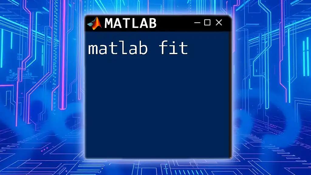 Mastering Matlab Fit: A Quick Guide to Fitting Techniques