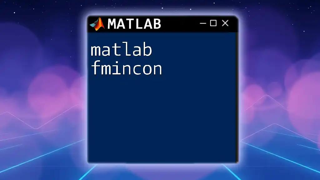 Mastering Matlab fmincon: A Quick Guide to Optimization