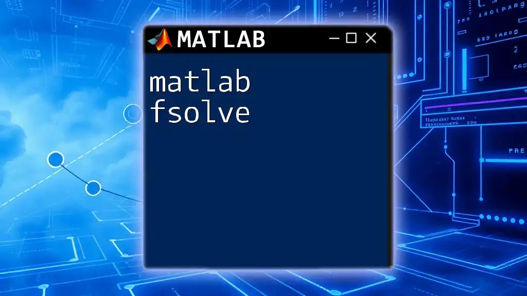 Mastering Matlab Fsolve: A Quick Guide