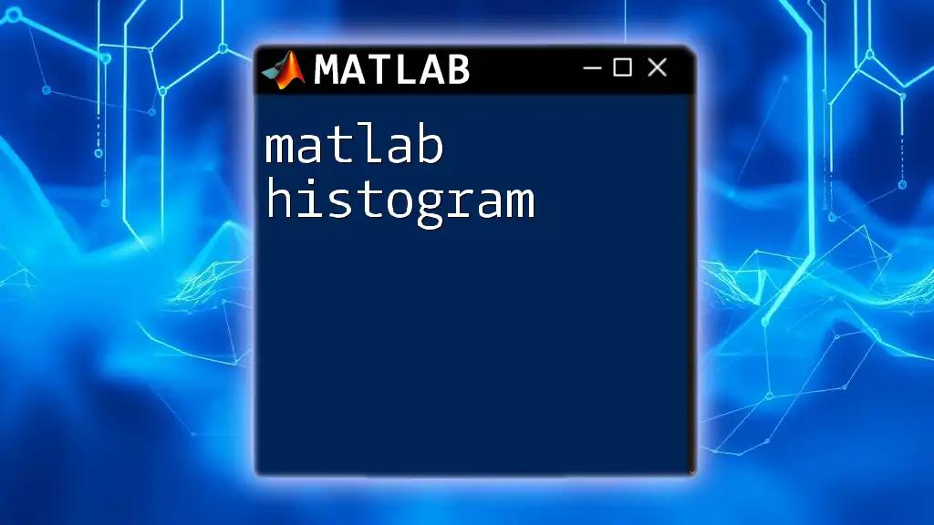 Mastering Matlab Histogram: A Quick Guide