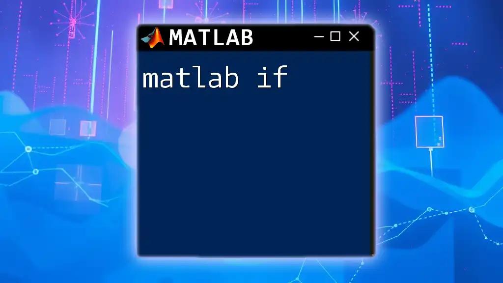 Mastering Matlab If Statements: A Quick Guide