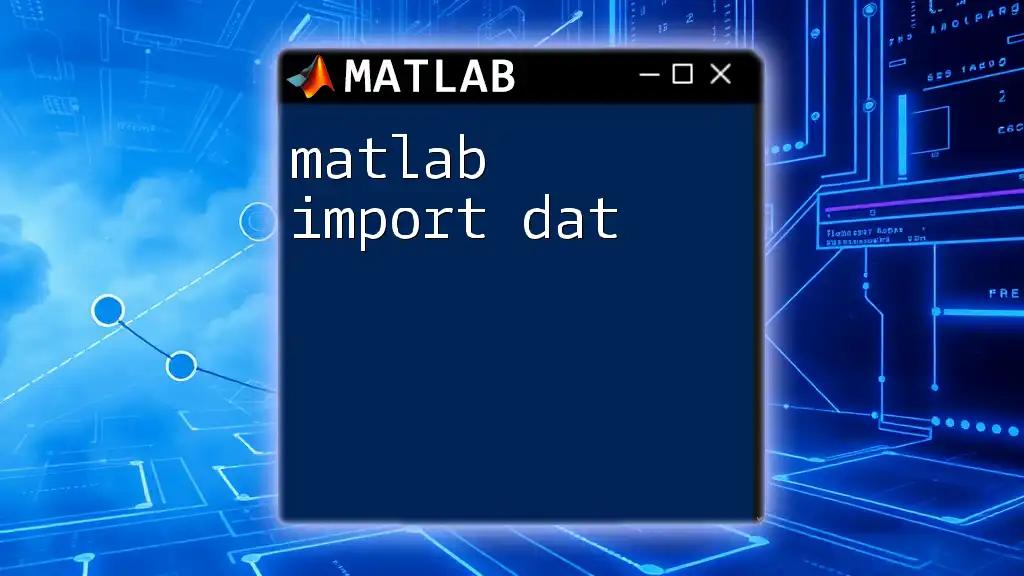 Mastering Matlab Import DAT: A Quick Guide