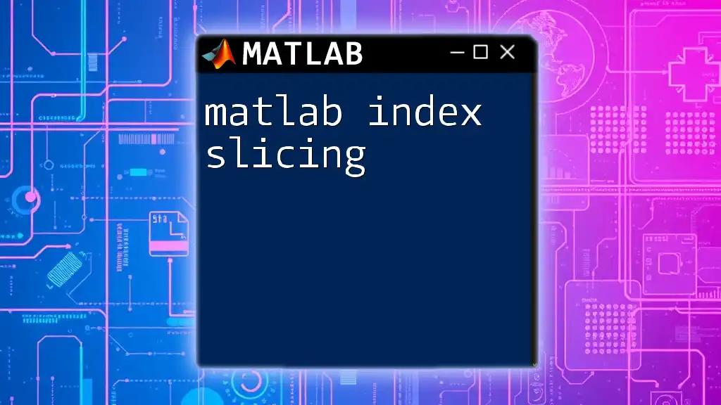 Mastering Matlab Index Slicing: A Quick Guide