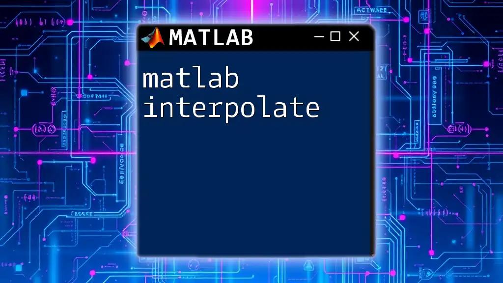 Master Matlab Interpolate: Your Quick Guide to Success