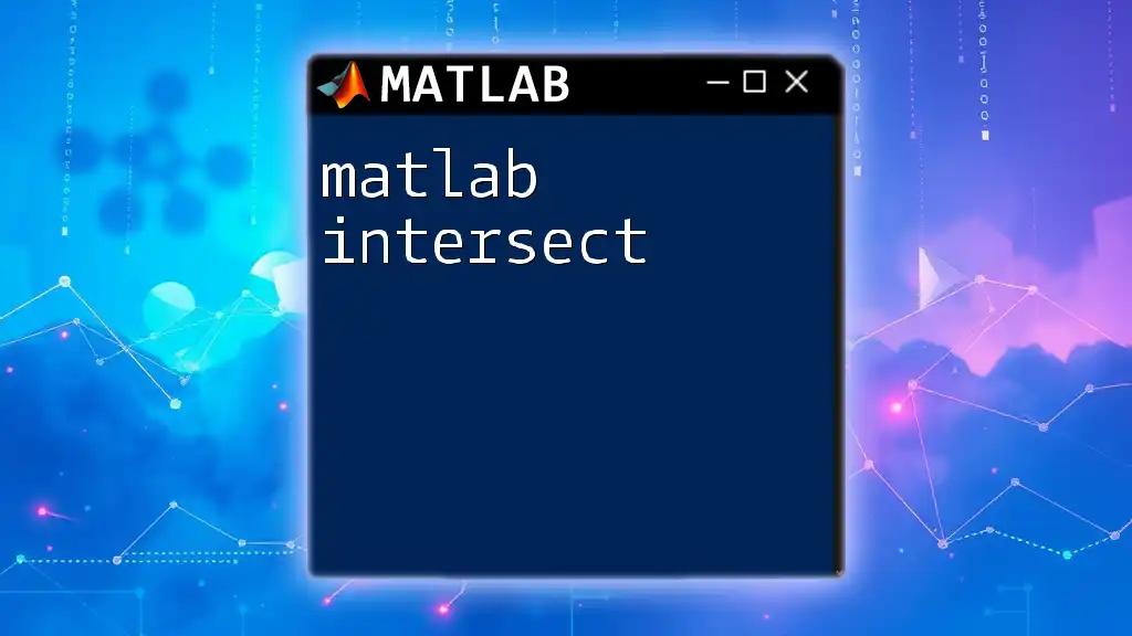 Mastering Matlab Intersect: Quick Guide to Set Operations