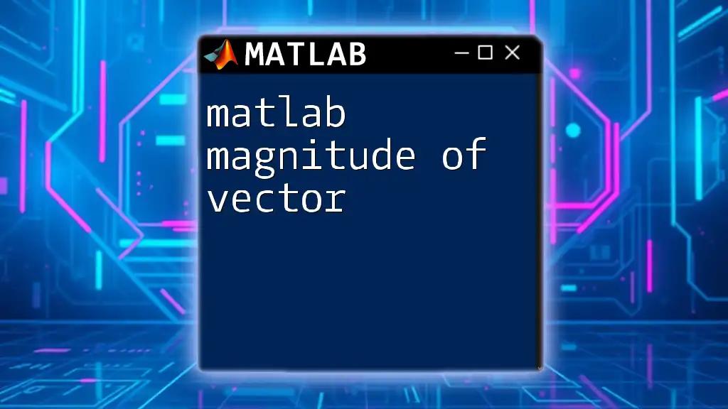 Mastering Matlab Magnitude of Vector: A Quick Guide