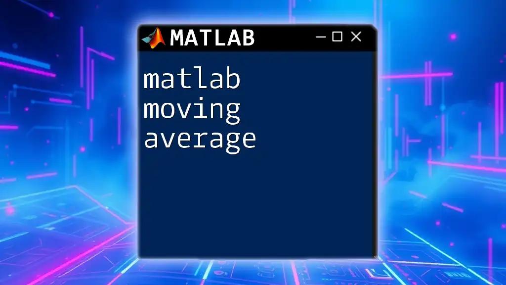 Mastering Matlab Moving Average in Simple Steps