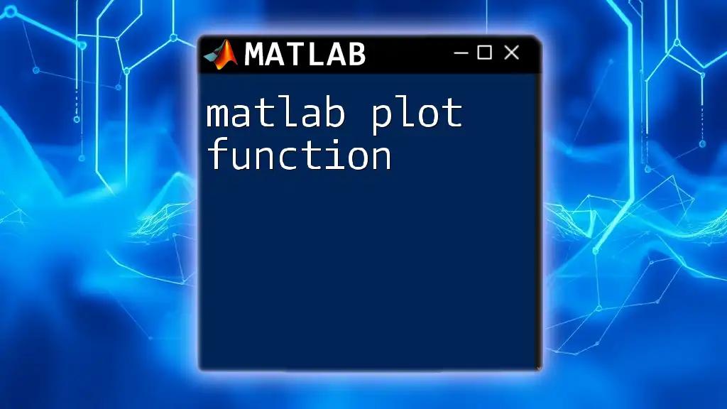 Mastering the Matlab Plot Function: A Quick Guide